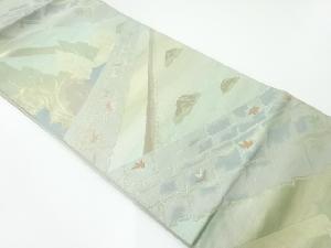 アンティーク　樹木風景模様織出し袋帯（材料）